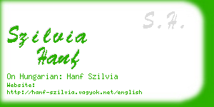 szilvia hanf business card